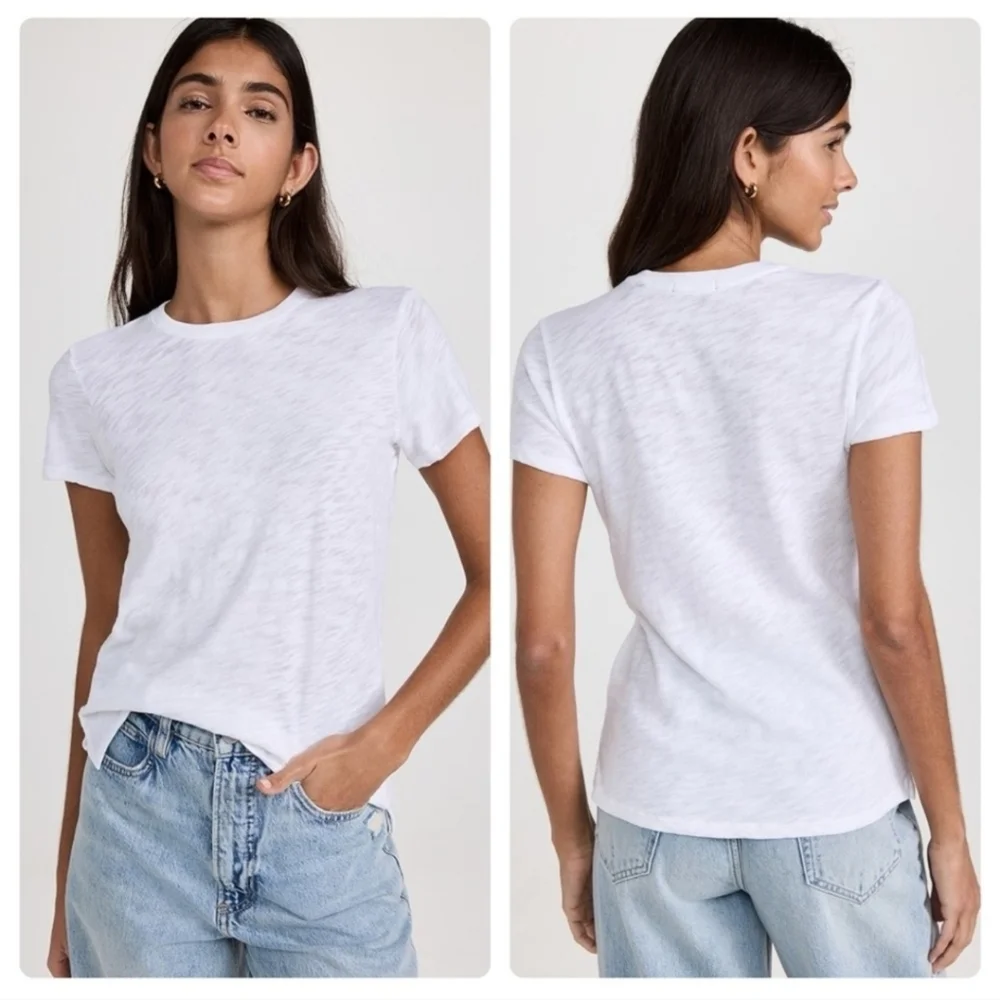 ATM Anthony Thomas Melillo White Heathered Schoolboy Crew Neck Tee T-Shirt M - Picture 1 of 13